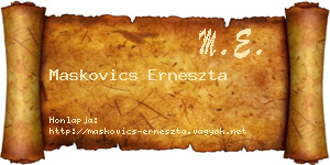 Maskovics Erneszta névjegykártya